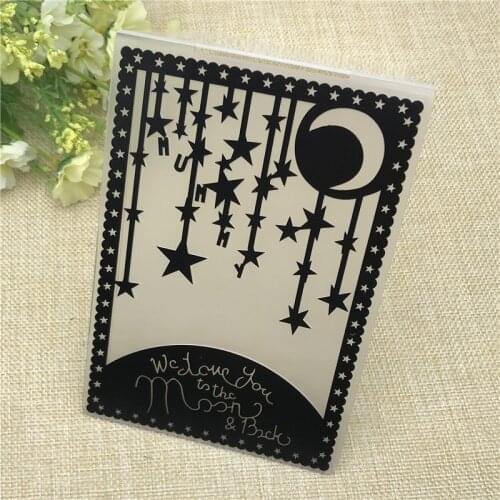 Moon star christmas DIY Plastic Embossing Folder For Scrapbook DIY Album Card Tool Plastic Template