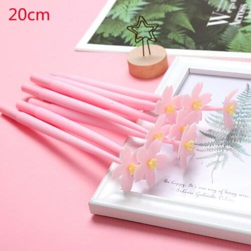 2pcs Pink Flower Cherry Gel Pen Kawaii Black Ink Student Writing Pen Cute Stationery School Office Supply
