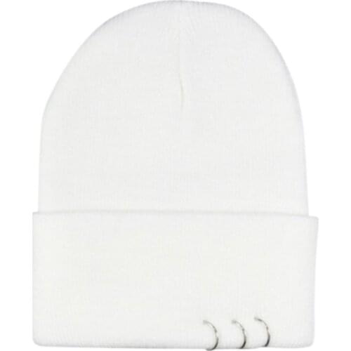 Women Men Solid Beanies Woolen Thickened Knit Cap Winter Warm Bonnet Soft Hat for Hiking Climbing Traveling Camping