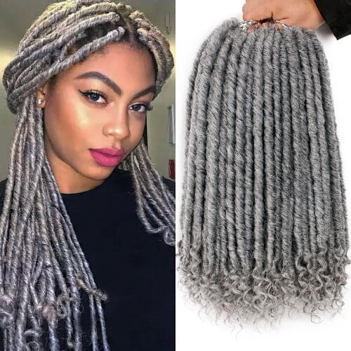 16"Inches Goddess Faux Locs Curly Crochet Hair Extension Soft Braids Hair Weave for Women 5 Colors Available