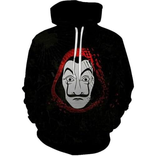 Hoodies La Casa De Papel Money Heist Printed Loose Hooded Trendy Pockets Sweatshirts Womens Harajuku Men clothing Streetwear Hot