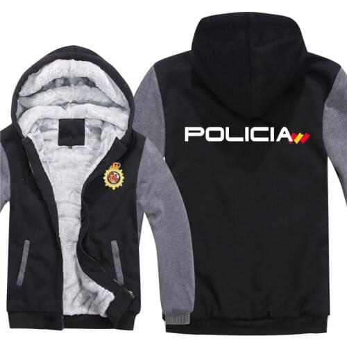 Espana Policia Spain National Police Hoodies Men Cool Coat Thicken Espana Policia UIP UPR Sweatshirt Mans Jacket Hoody