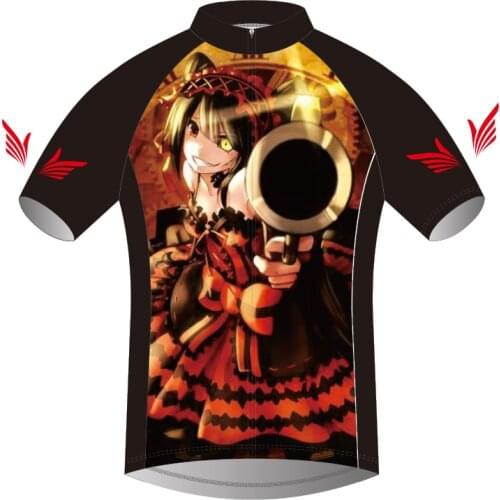 CUSROO Short-Sleeve Cycling Jersey Bike Shirt Sportswear Cycling Clothing Custom Animation Cartoon DATE A LIVE 2XS 4XL