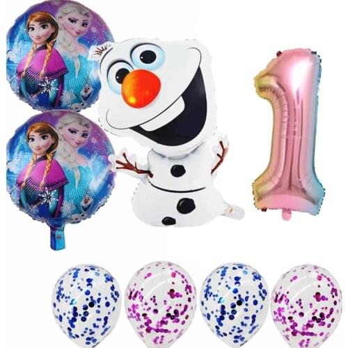 8Pcs/lot Olaf&Elsa Anna Princess Foil Air Balloons Birthday Party Balloon Decor Wedding Christmas Day Supplies Baloon Kids Gift