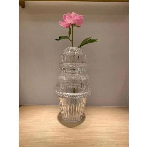 2.5kg 21.5x16cm high quality crystal Transparent medium vase gift