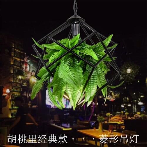 Plant Geometry Diamond Iron Pendant Lights Industrial Iron Restaurant Kitchen Living Room Bar Home Table Hanging Lights Lighting