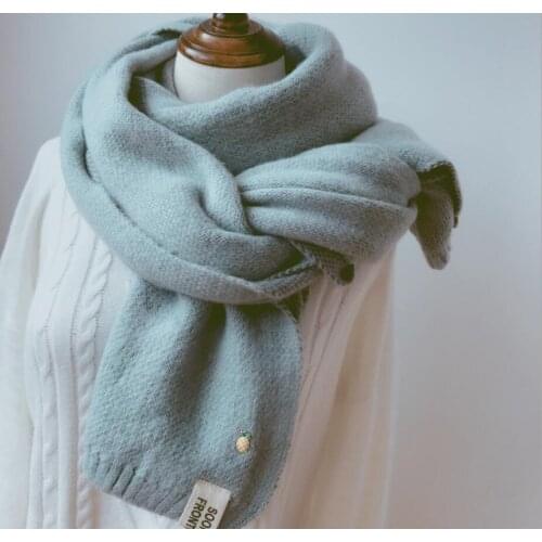 2020 Women Solid Cashmere Scarves Lady Winter Thicken Warm Soft Pashmina Shawls Wraps Pink Black Female Knitted Wool Long Scarf