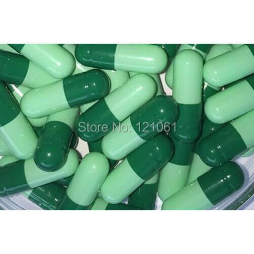 0# 200pcs! green-light green colored empty capsules,hard gelatin empty capsules size 0(joined or seperated capsules)