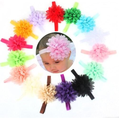 1PCS Cute Kids Elastic Baby Floral Headdress Hair Band Girls Bow Newborn Headband Ribbon Baby Girl Accessories