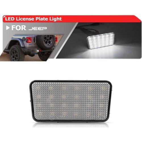 1x Fits For Jeep Wranlger JL 2018 2019 2020 2021 SMD White Canbus Rear Led Number License Plate Light OEM: 68310837AA