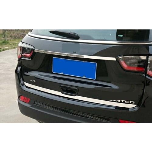 Rear Door Trunk Lid Cover Trims Set For 2017-2021 Jeep Compass New Decoration Steel Style 2PCS