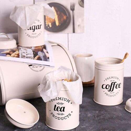 New 3Pcs/Set Tea Coffee Sugar Storage Canister Kitchen Spice Jar Candy Pot with Lid