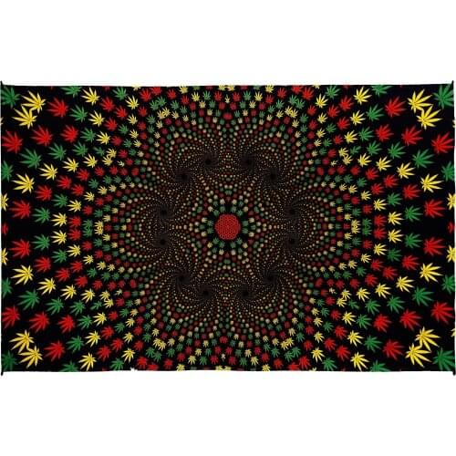 3D Weed Vortex Rasta Tablecloth Art