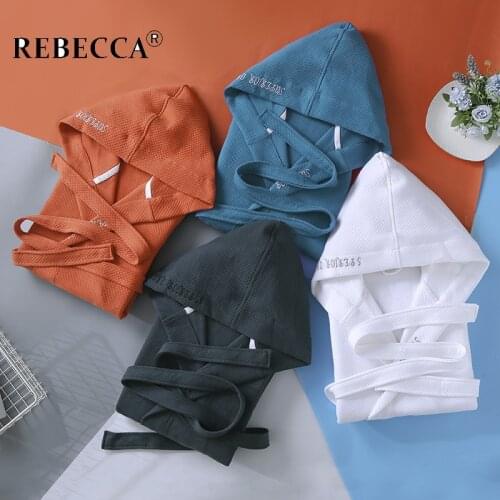 Spring Autumn Air Padded Cotton Bathrobes Men Women Embroidery Hooded Bath Robes Male Soft Casual Home Sleeprobe Dressing Gown