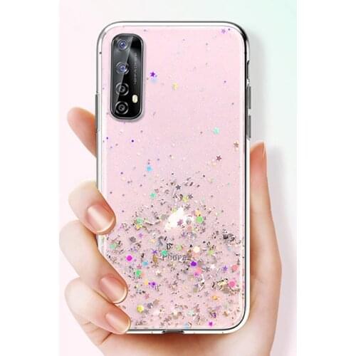 Realme 7 6 5 3 X7 X50 Pro 7i C15 C12 C11 C17 X C2 Case For Oppo Find X2 X A53 A9 A5 2020 A52 A1K A11 F11 Pro Bling Glitter Cover