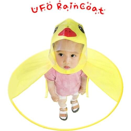 Childrens Raincoat Cute Yellow Duck Rain Cover Waterproof for Kids Umbrella Cover Girl Boy Jacket Child Poncho Cloak Hat XX8