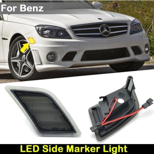 For Benz W204 C300 C350 C63 AMG SL-Class R230 SL65 AMG Car Front Amber LED Side Marker Lamp Turn Signal Light