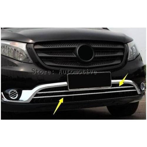For Mercedes-Benz Vito W447 2014-2017 2pcs/set Car front bottom center grille grill cover trim accessories