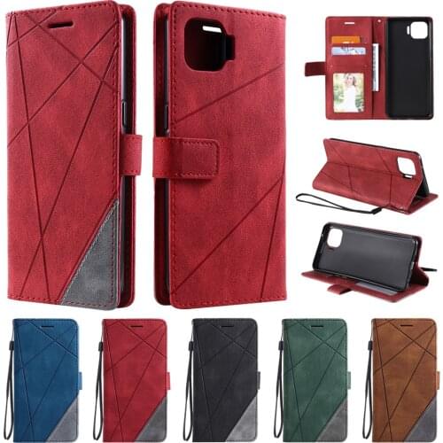 OPPO Reno4 Lite Leather Case on For Fundas OPPO Reno 4 Lite Case Wallet Flip Cover For Etui OPPO Reno4 F 4F Phone Cases Coque