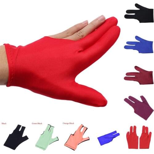Hot! Billiards Three Finger Gloves Anti Skid Snooker Billiard Cue Glove Pool Left Hand High Elasticity for Unisex Accessories