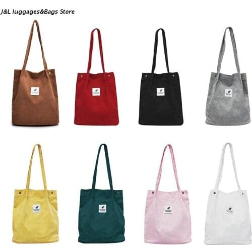 M68C Women Ladies Corduroy Handbags Shoulder Bag Ladies Tote Purse Messenger