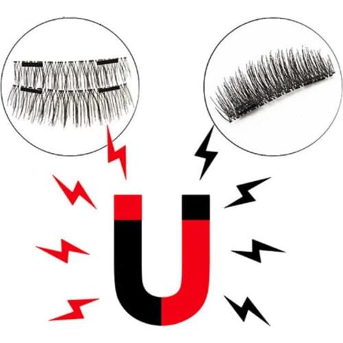 Natrual Newest 4pcs Magnet False Eyelashes Hypoallergenic Soft 3D Natural Vivid Eyelashes Magnetic Eyelashes Makeup Beauty