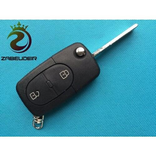 1pcs new key blank Fits For Vvw Passat Golf Bora 2 Buttons Remote Key FOB shell flip case car key uncut blade fits 1616 NO LOGO