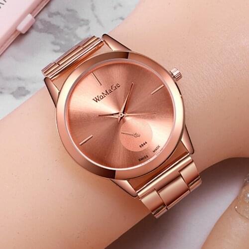 2020 New Women Watches WoMaGe Fashion Luxury Rose Gold Watches Women Stainless Steel Quartz Watches Ladies Watches montre femme