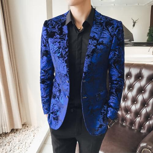 2021 Fashion New Mens Casual Boutique Business Slim Fit Bronzing Dress Suit Blazers Jacket Coat