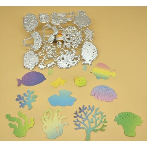 New marine life fish and algae metal cutting die for scrapbooking, engraving stamps, paper card photo album decoration