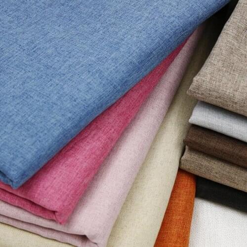 150cm*100cm Polyester solid color sofa fabric soft package craft decoration fabric fine fabric flocking polyester linen canvas