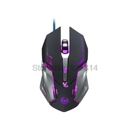 By dhl 20pcs Gaming Mouse Ajustable 3200DPI 6 Buttons Optical Macro Programming USB Game Mouse 3 Color Breathing Variable Lights