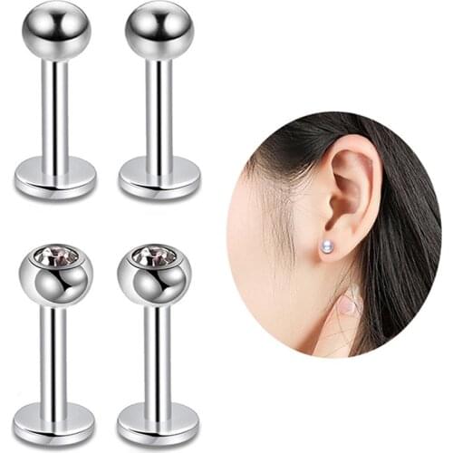Ear Stud 14Pcs Unisex Stainless Steel Anti-Allergic Lip Nose Nail Ear Stud Piercing Kit Body Nose Piercing Body Jewelry Gift