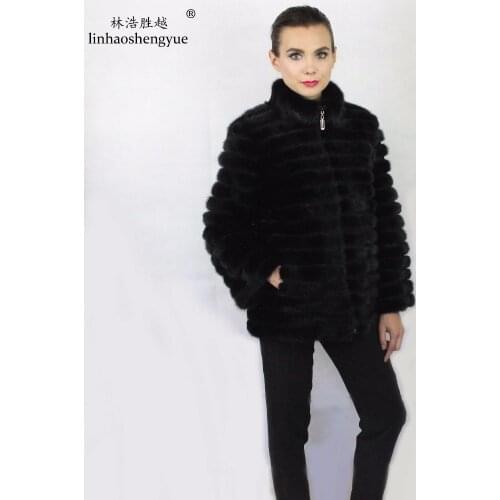 Linhaoshengyue Mink Fur Coat Lenght 70cm, and Long Sleeve 60cm,High Quality Fur Coat