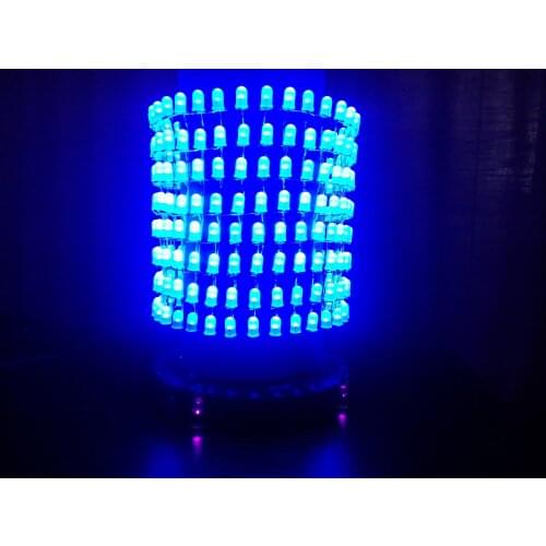 LED Light Cube Kit Dream Pen Holder Light Stand Circle Music Spectrum 8X32 Dot Matrix Electronic DIY
