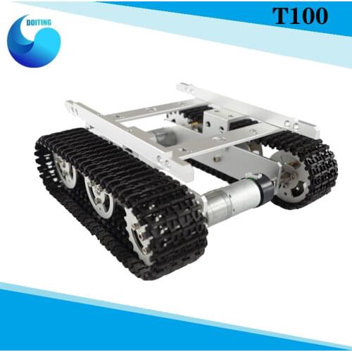 T100 Robot Tank Car Chassis Crawler Tracked Model Caterpillar Chain Vehicle Mobile Platform Tractor DIY RC Toy