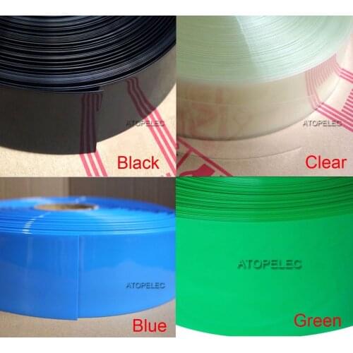 Wide 70MM / Diameter 44MM PVC 2:1 Heat Shrink Tubing Battery Wrap Black/Red/Yellow/Green/Blue/White/Clear