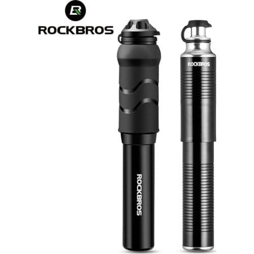 ROCKBROS Bicycle Pump Mini Portable Light Aluminum Alloy Bike Pump Air Pump Mountain Cycling Tire Inflator Schrader Presta Valve