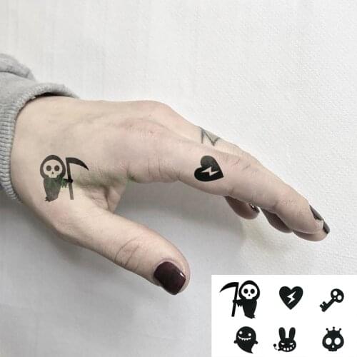 Waterproof Temporary Tattoo Sticker halloween reaper skull cat bat tatto flash tatoo fake tattoos for kids men women