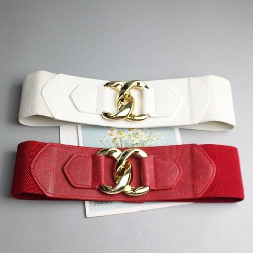 Belt womens summer decorative dress waist cover with skirt black versatile wide belt elastic elastic fashion new style