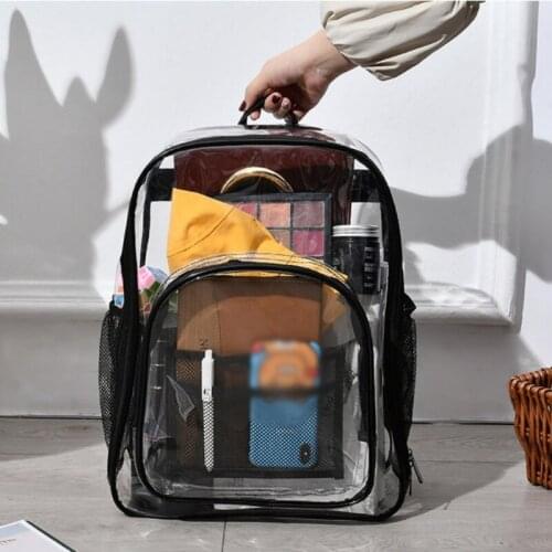 Women PVC Backpack Transparent Waterproof Bag Female Fashion College Students Transparent Sequin Large Capacity Bag Backpacks