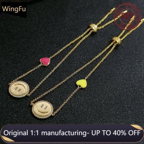 Fashionable 925 sterling silver luxury brand monaco jewelry women smiling face love cute sweet bracelet adjustable birthday gift