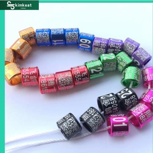 100pcs Customized Bird Aluminium Foot Ring Inner Diameter 8mm Pigeons Parrot Bird Outdoor Flying Training Identification Race