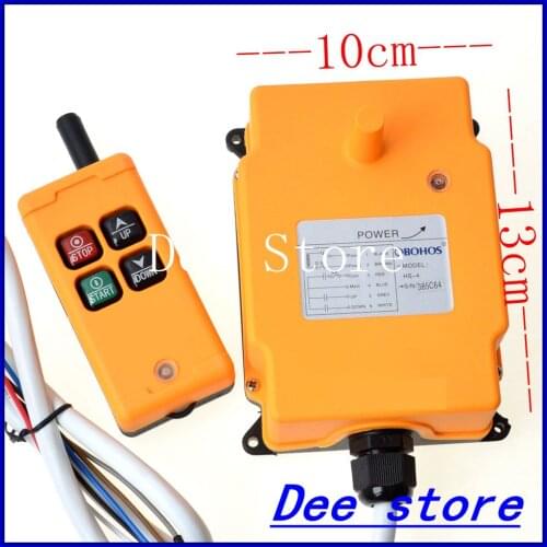 12V 220V 380V 1 Tansmitter 4 Channels 1 Speed Control Hoist Crane Radio Remote Control Push Button Switch System