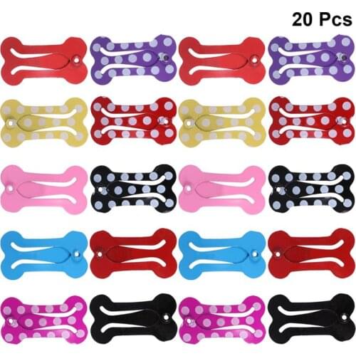 20pcs Fashion Bone Shape Hair Claws Elegant Hair Clip Artificial Dogbone Ponytail Holder Gripper for Dogs (Random color)