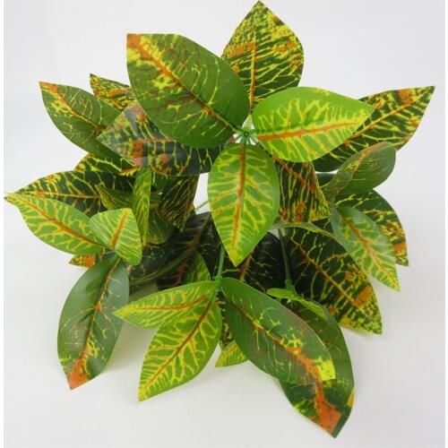 7 Forks Artificial Flower Simulation Green Plant Color-changing Leaves Bonsai Landscape for Home Garden Decoration 33cm