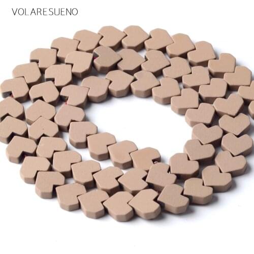 8mm Brown Hematite Stone Natural Stone Rubber Love Heart Shape Beads For Jewelry Making Space Loose Beads Diy Bracelet 15inches