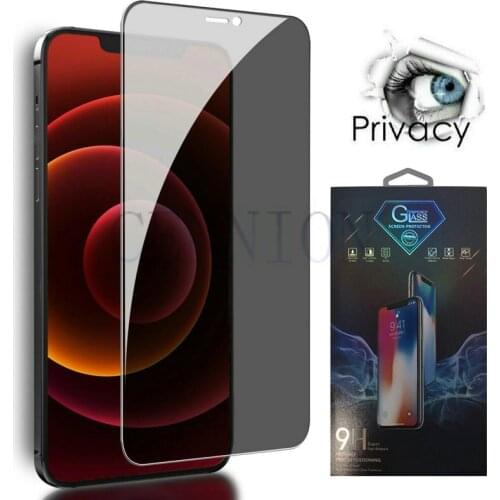 Anti-Spy 9H Privacy Glass Silk-Screen Protector for iPhone 12 Pro Max mini 11 X Xs 5.8 Max Xr 8 7 6 Plus 100pcs retail packaging