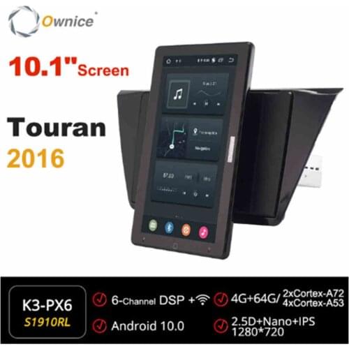 1280*720 Android 10.0 Car Radio forVW Touran 2016 Multimedia Video Audio GPS Player head Unit Auto 10.1 Inch Rotatable