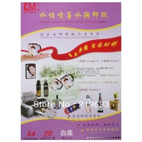 60 pieces/lot) A4 white inkjet water slide printing paper